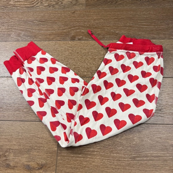 Hanna Andersson Other - Hanna Andersson Women's 100% Organic Cotton Heart Pajama Pants, Cream/Red, Sz L